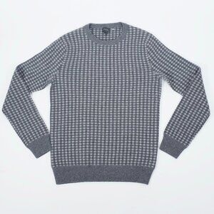 J Crew 100% cashmere sweater sz Small gray check